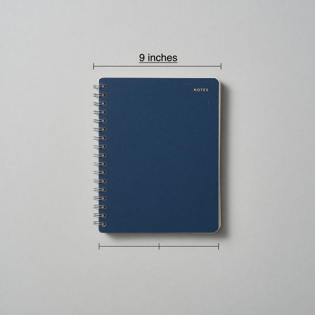 Spiral Notebook Width – 9 inches