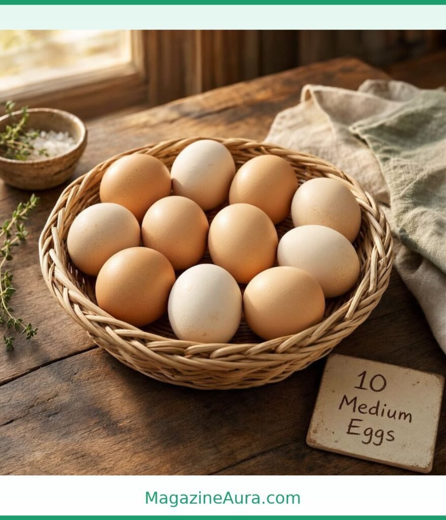 10 Medium Eggs Weigh 500 Grams