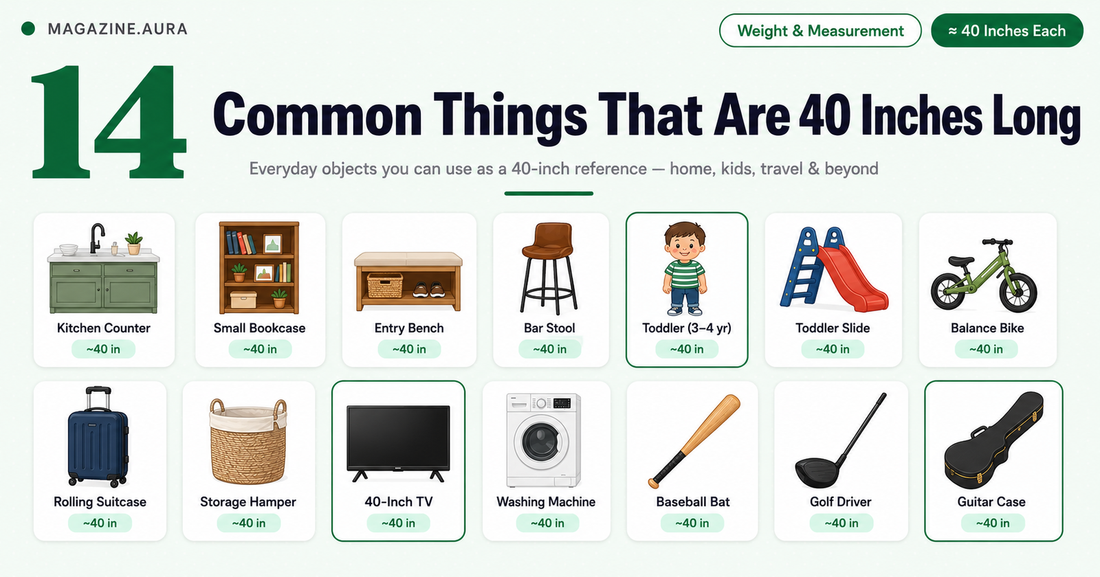14 Common Things That Are 40 Inches Long (Real-Life Size Guide)