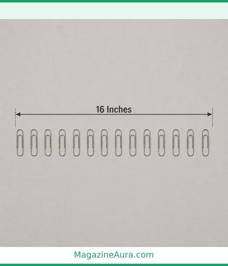 16 Paper Clips Lined Up