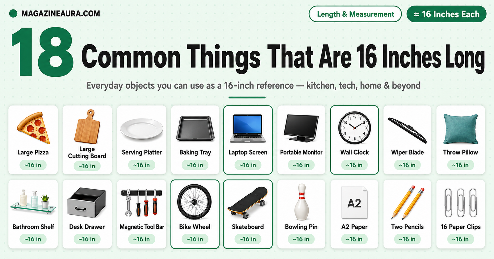18 Common Things That Are 16 Inches Long (Real-Life Size Guide)