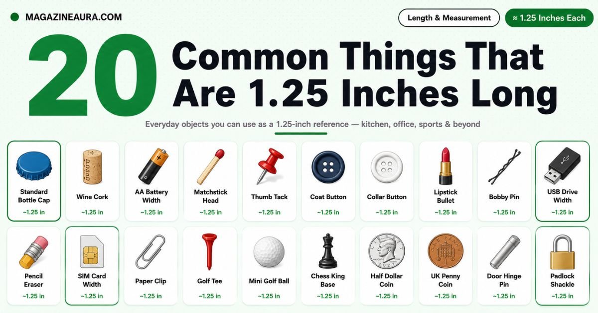 20 Common Things That Are 1.25 Inches Long (2026) Real-World Examples