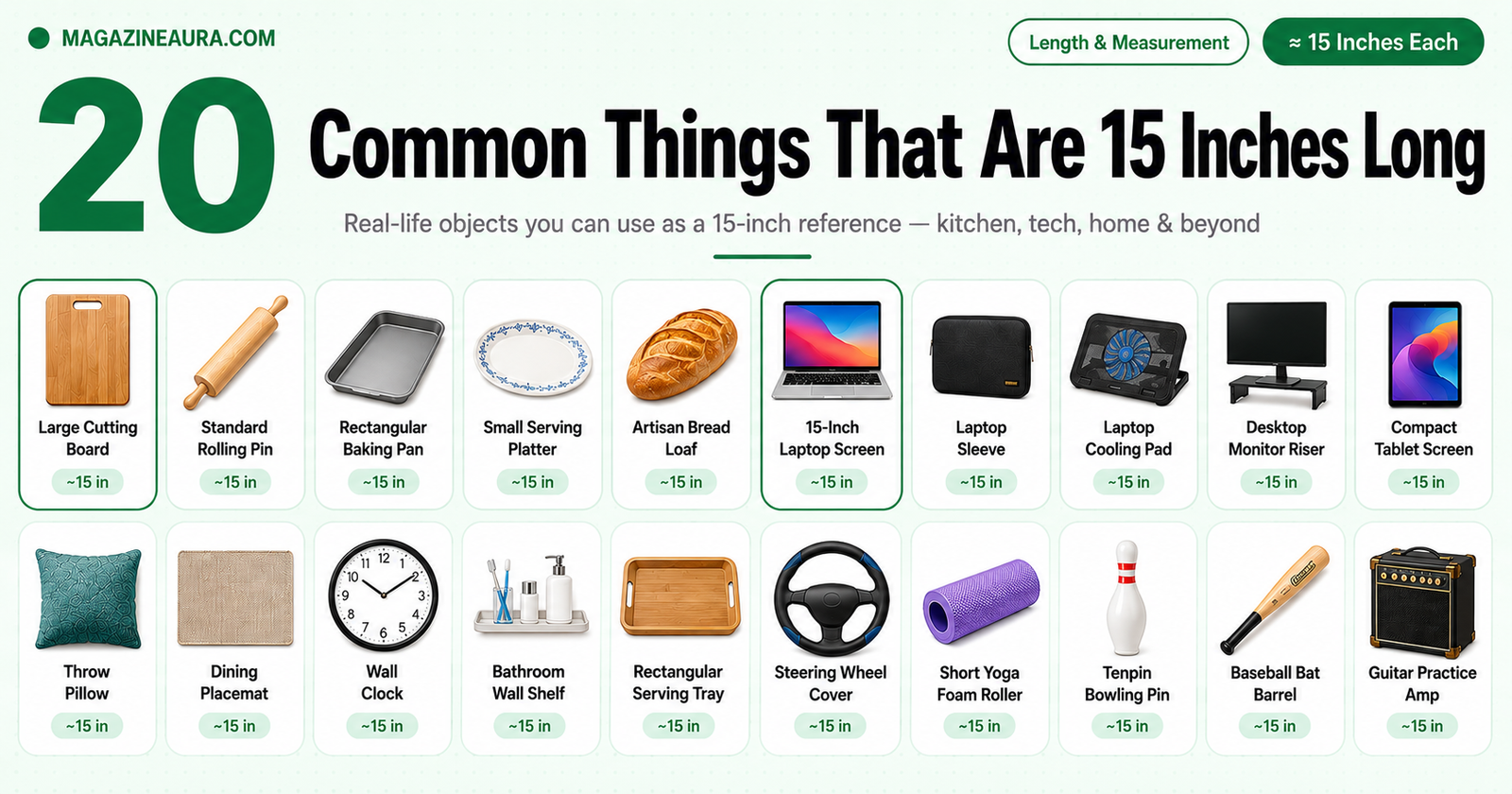 20 Common Things That Are 15 Inches Long (Real-Life Size Examples)