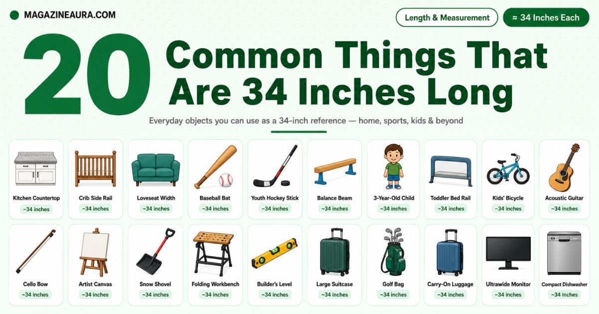 20 Common Things That Are 34 Inches Long (With Real-Life Examples)