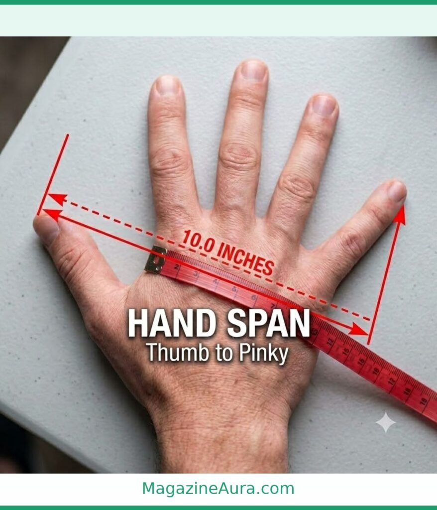 Adult Hand Span Thumb to Pinky 10 inches