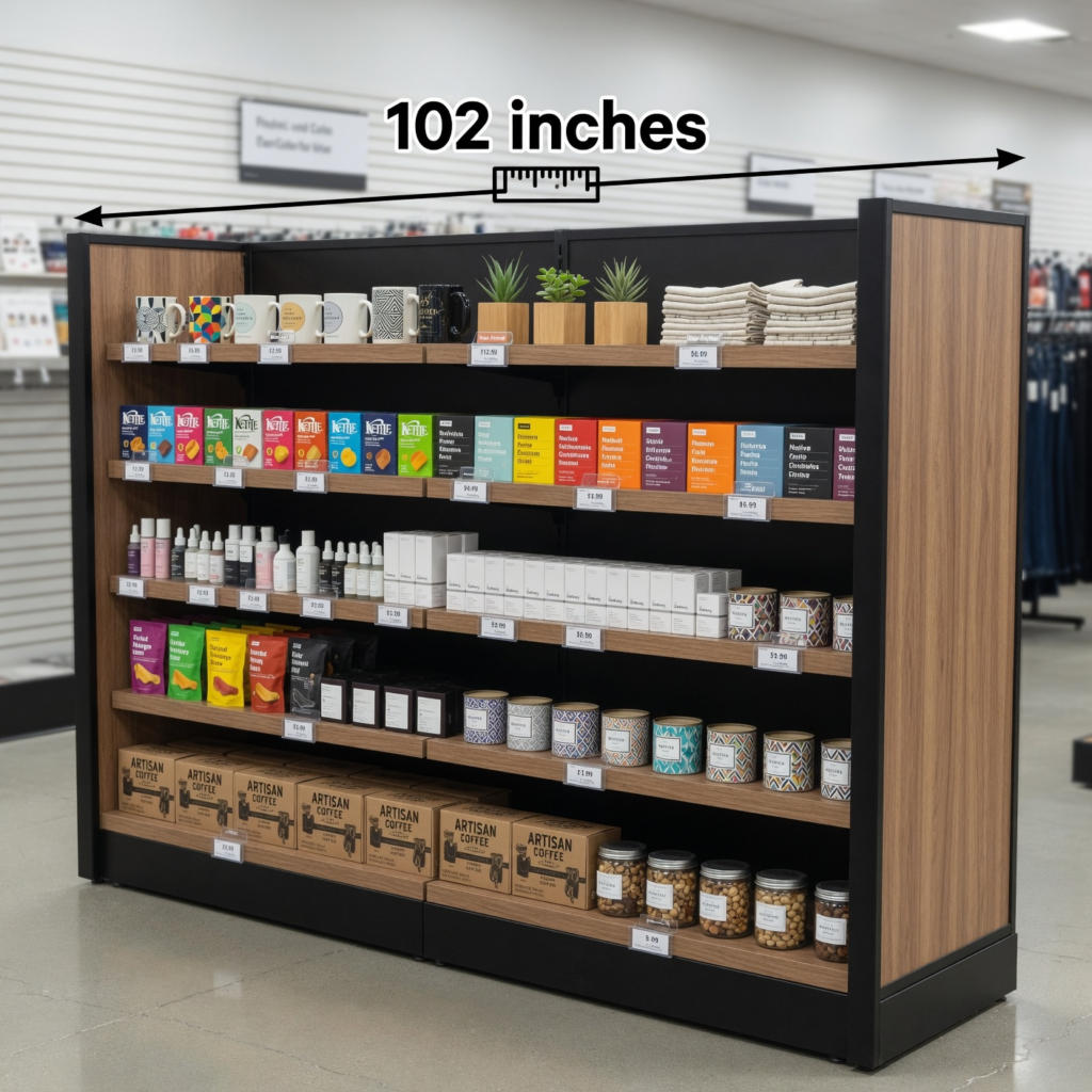 Commercial Display Shelving Unit – 102 inches