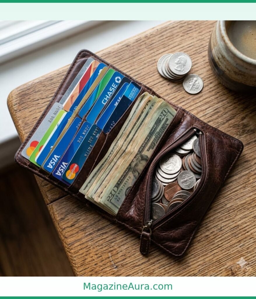 Compact Wallet Fully Loaded (Cards + Cash + Coins) Weigh 500 Grams