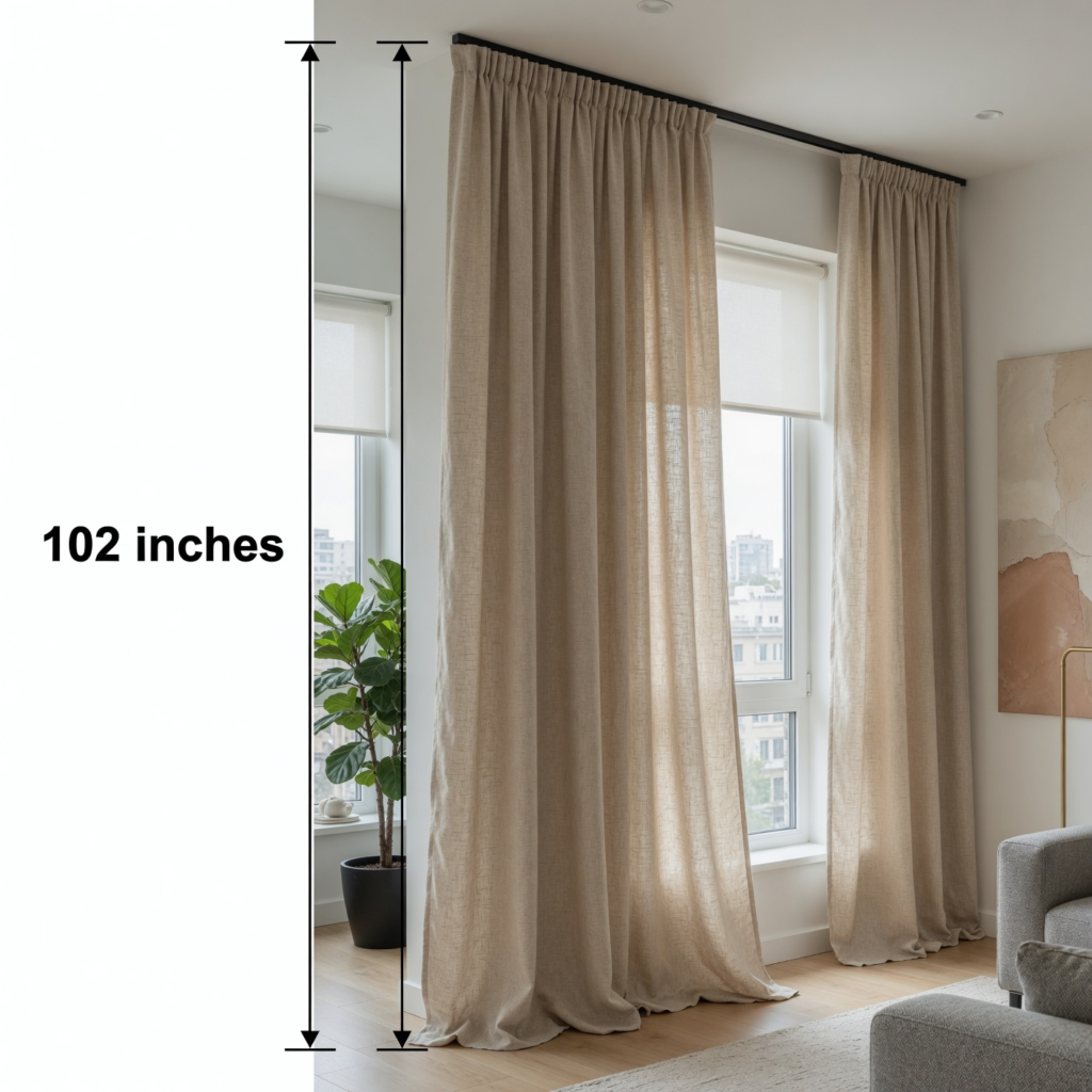 Extra-Long Curtain Panel (Floor-to-Ceiling) – 102 inches