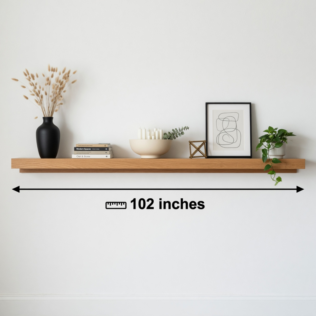 Extra-Long Floating Wall Shelf – 102 inches