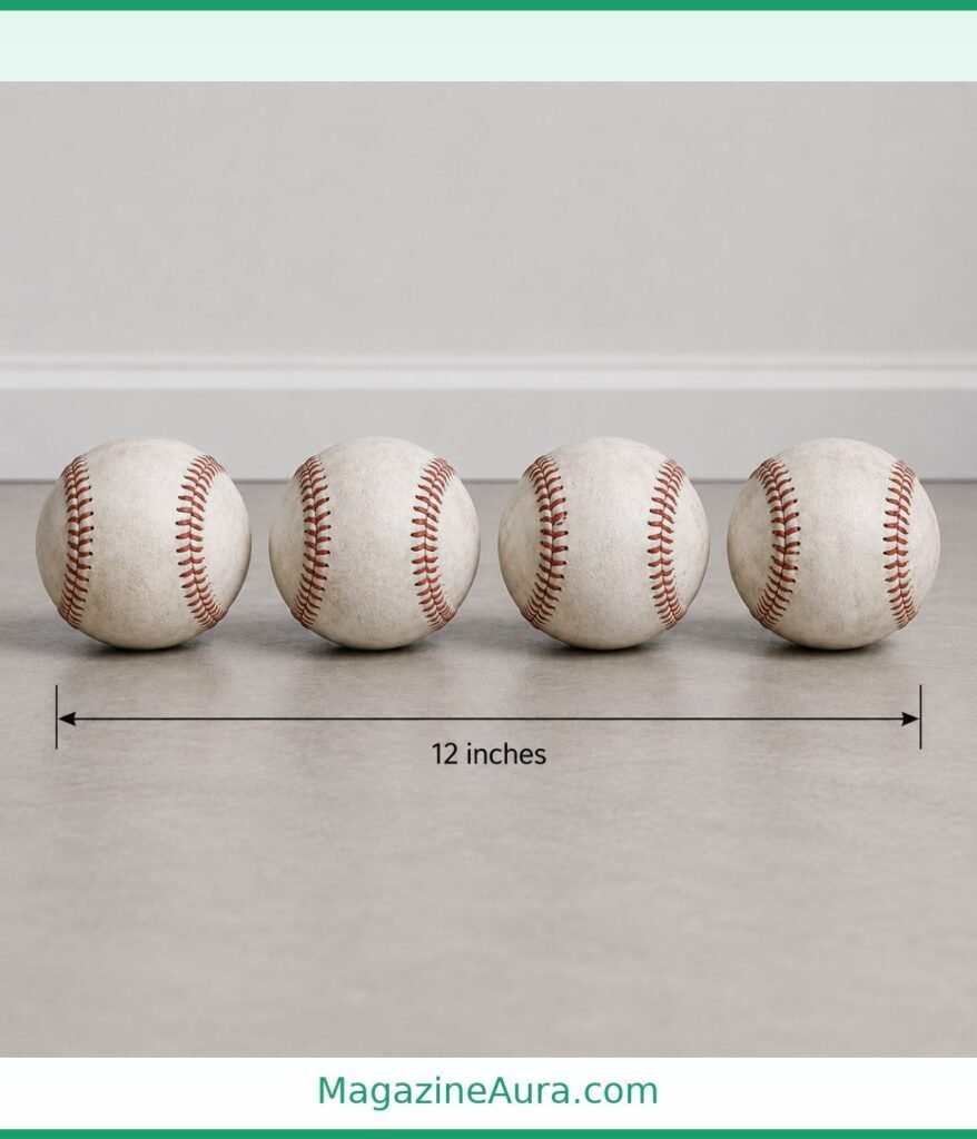 Four Baseballs Placed in a Line 