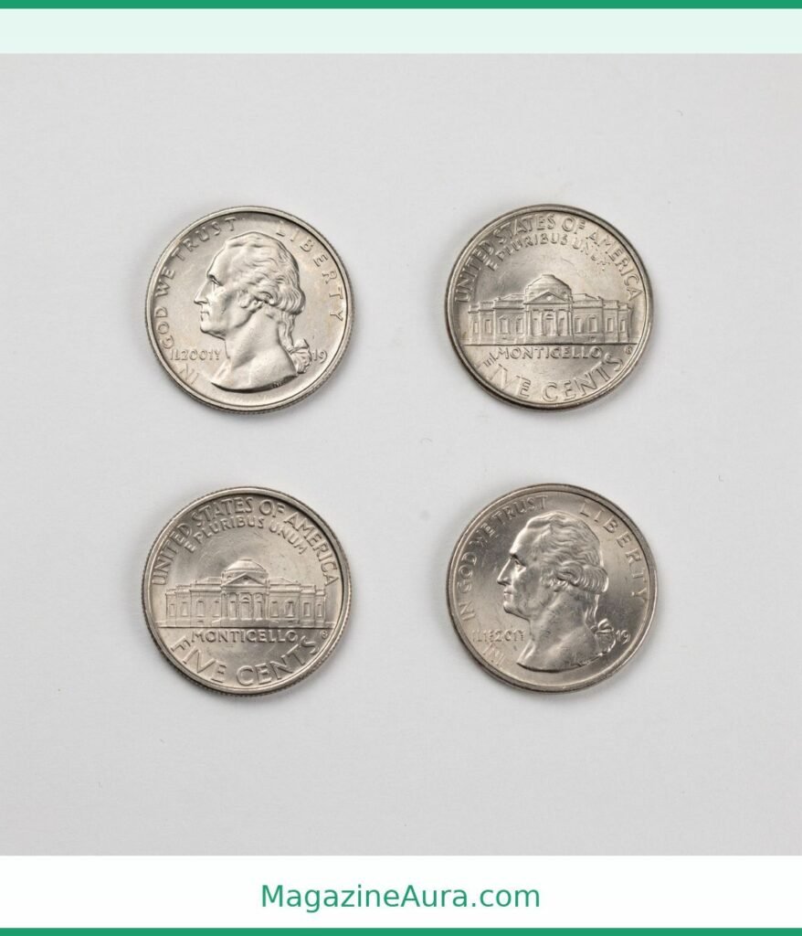 Four U.S. Nickel Coins Weigh 20 Grams