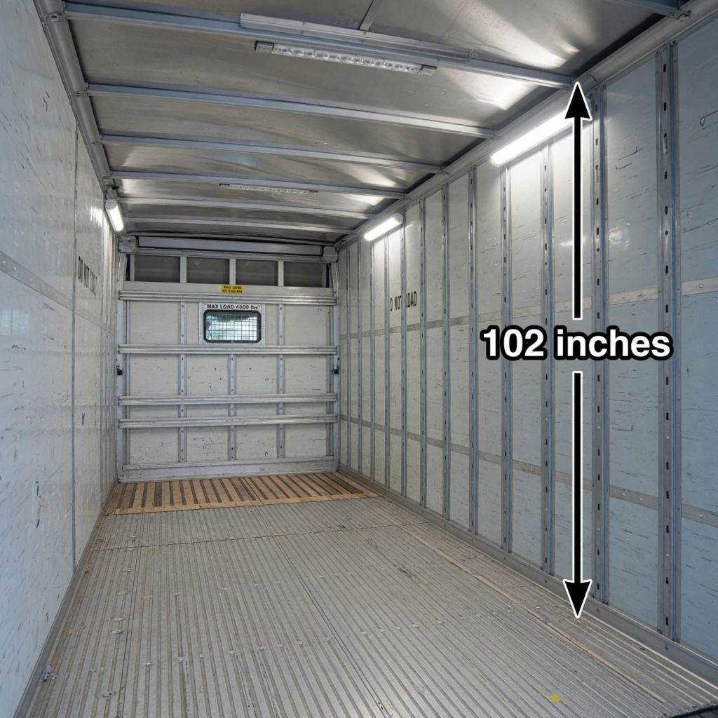 Full-Size Moving Van Interior Height – 102 inches