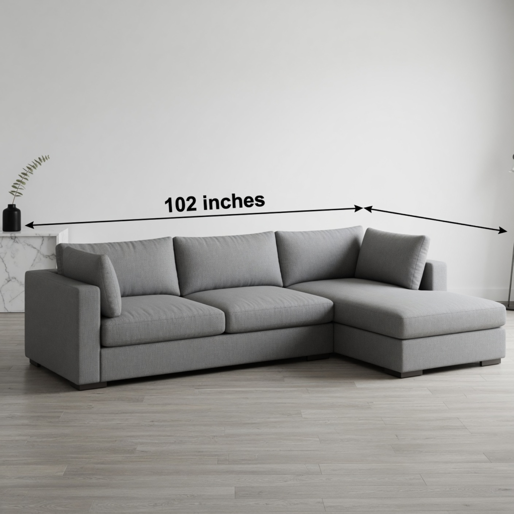 Large L-Shaped Sectional Sofa – 102 inches