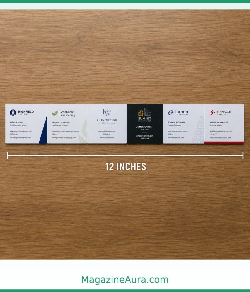 Six Business Cards End to End