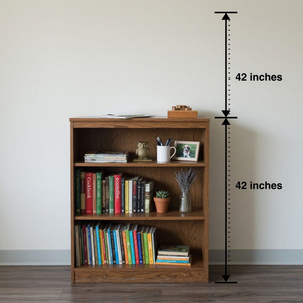 Small Bookshelf Height – 42 inches
