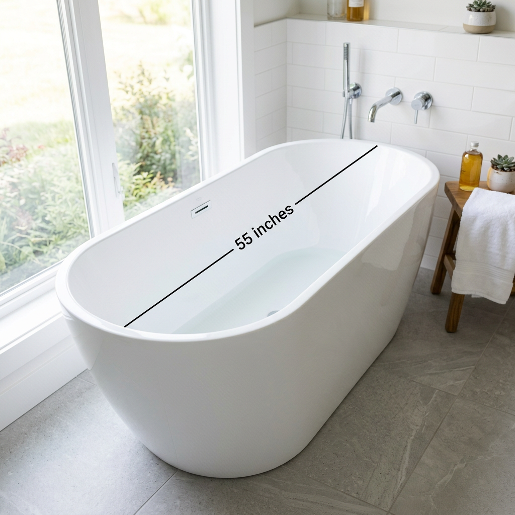 Standard Bathtub Interior Length – 55 inches