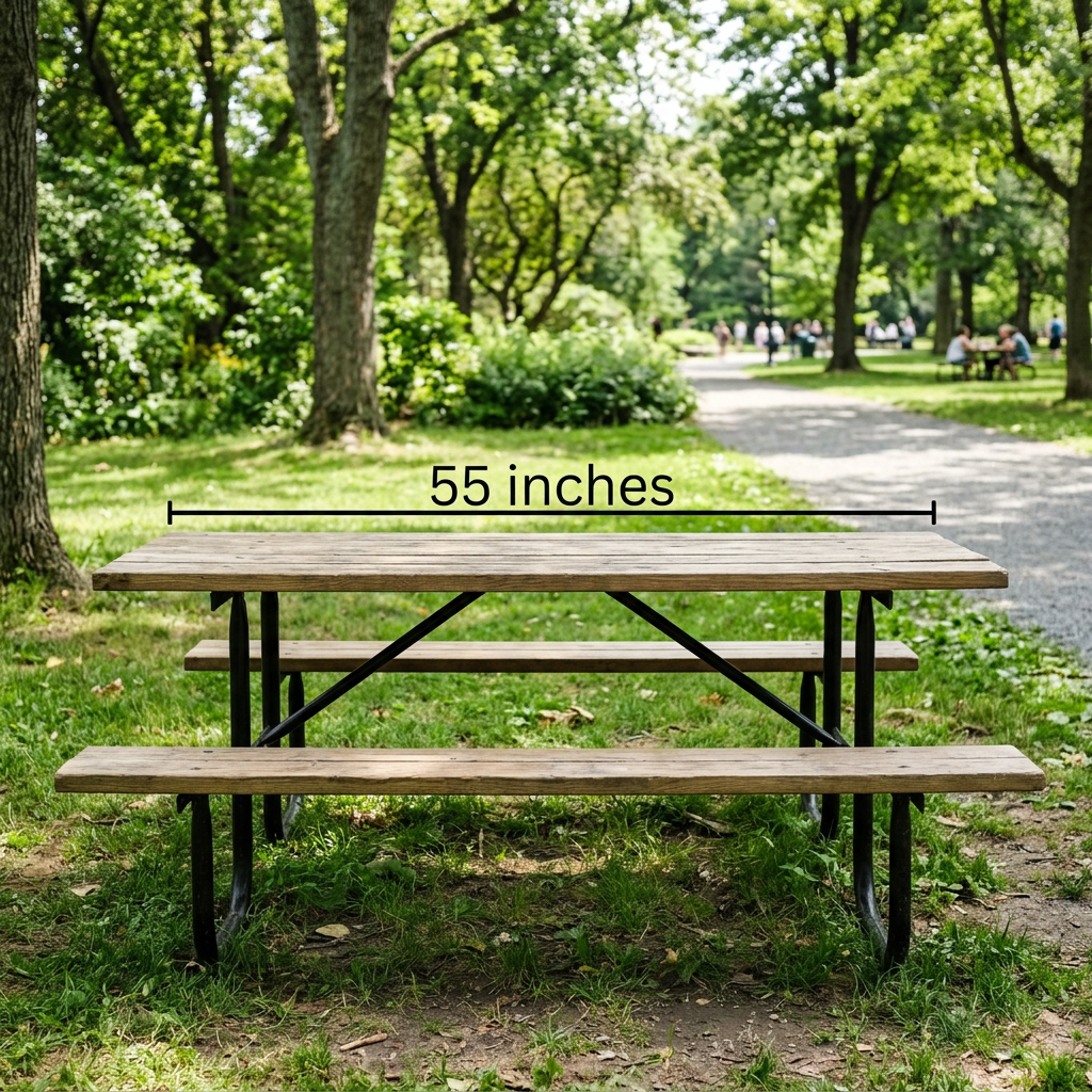 Standard Folding Picnic Table Width – 55 inches