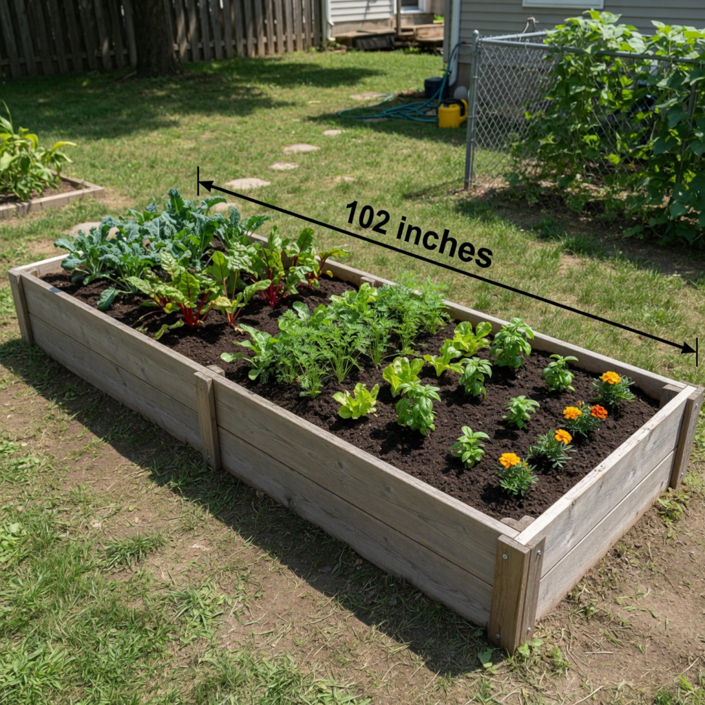 Standard Garden Row ／ Raised Bed Length – 102 inches