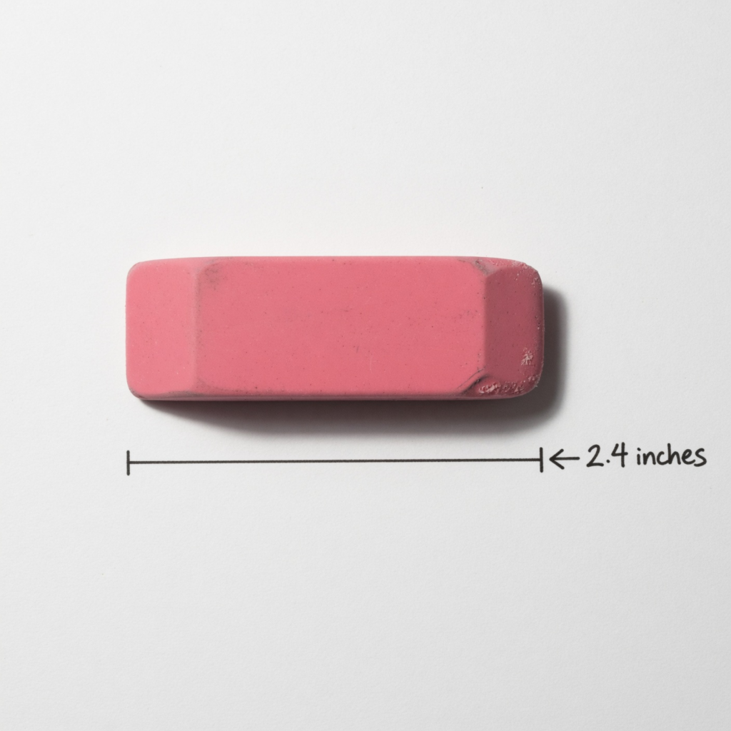 Standard Pink Rectangular Eraser 2.4 inches