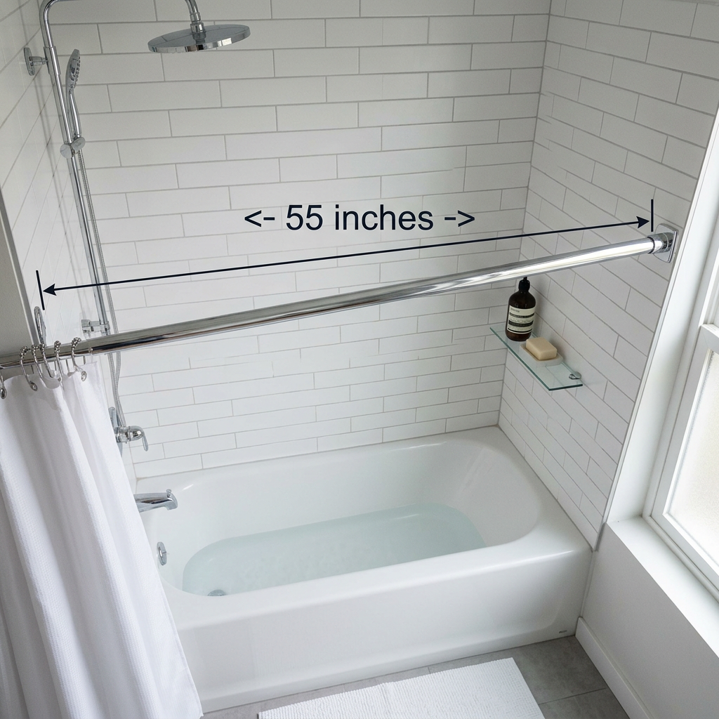 Standard Shower Curtain Rod Width – 55 inches
