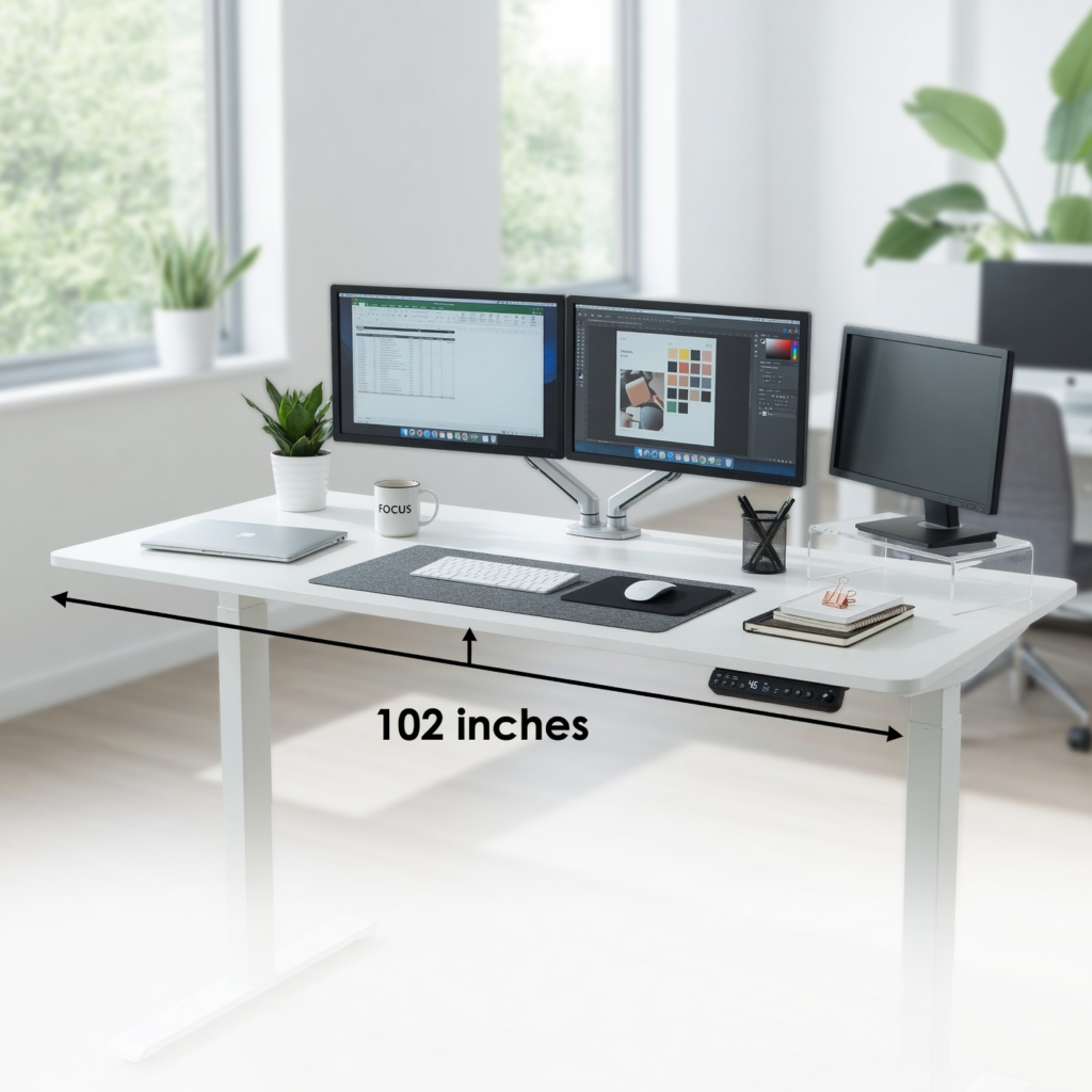 Standing Desk Workstation (Dual Setup) – 102 inches