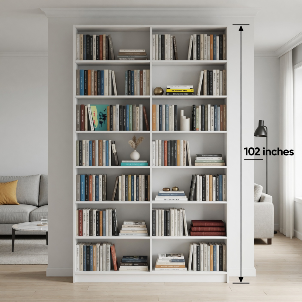 Tall Floor-to-Ceiling Bookshelf – 102 inches