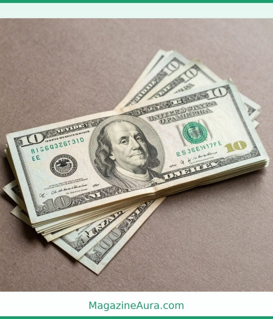 Ten US Dollar Bills Weigh 10 Grams