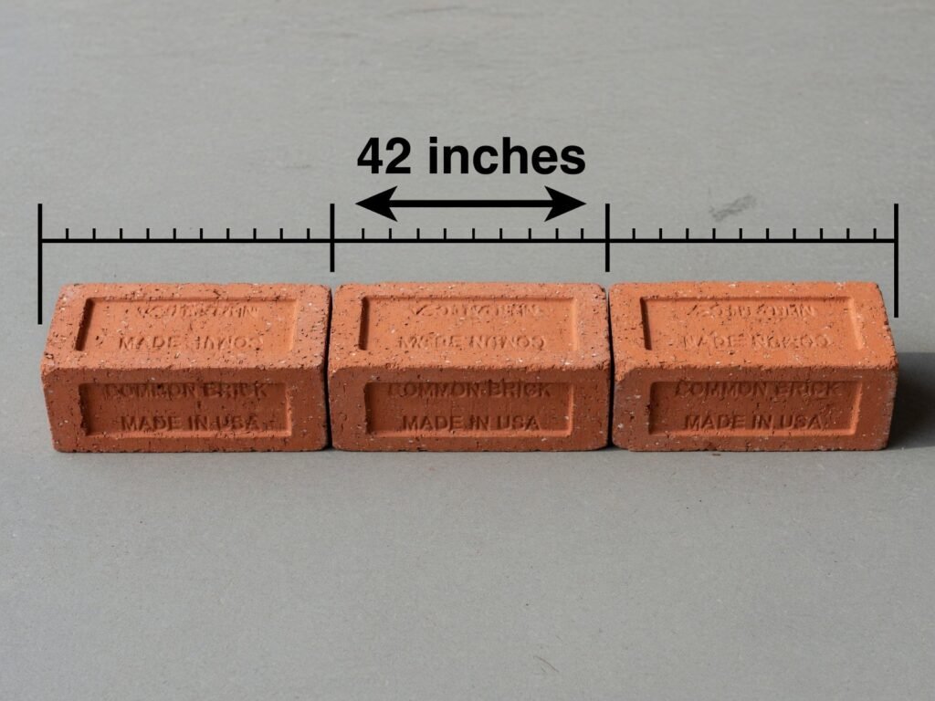 Three Stacked Standard Bricks (Length-Wise) – 42 inches