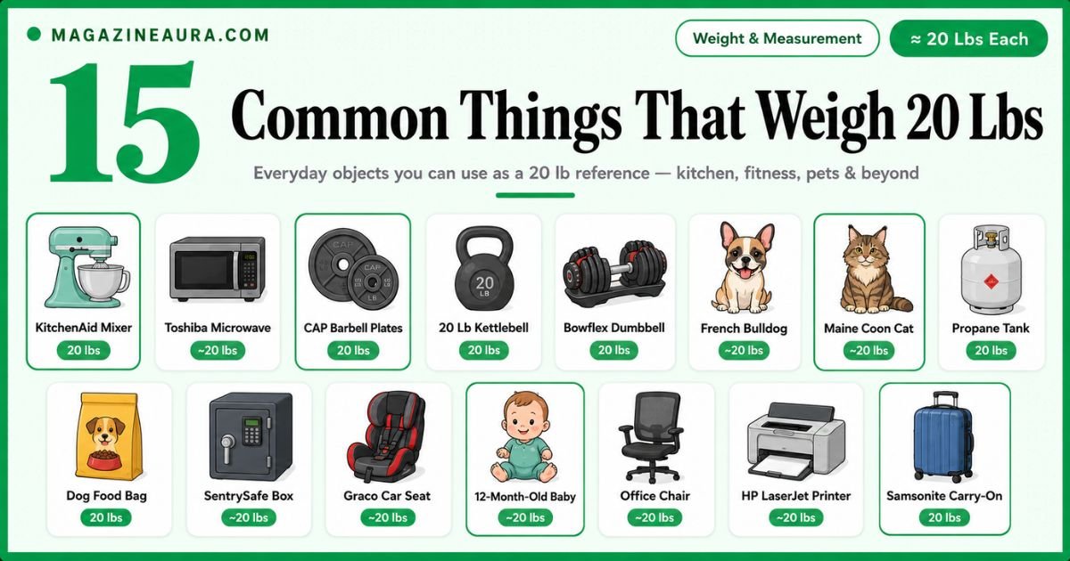 15 Common Things That Weigh 20 Lbs (With Everyday Comparisons)