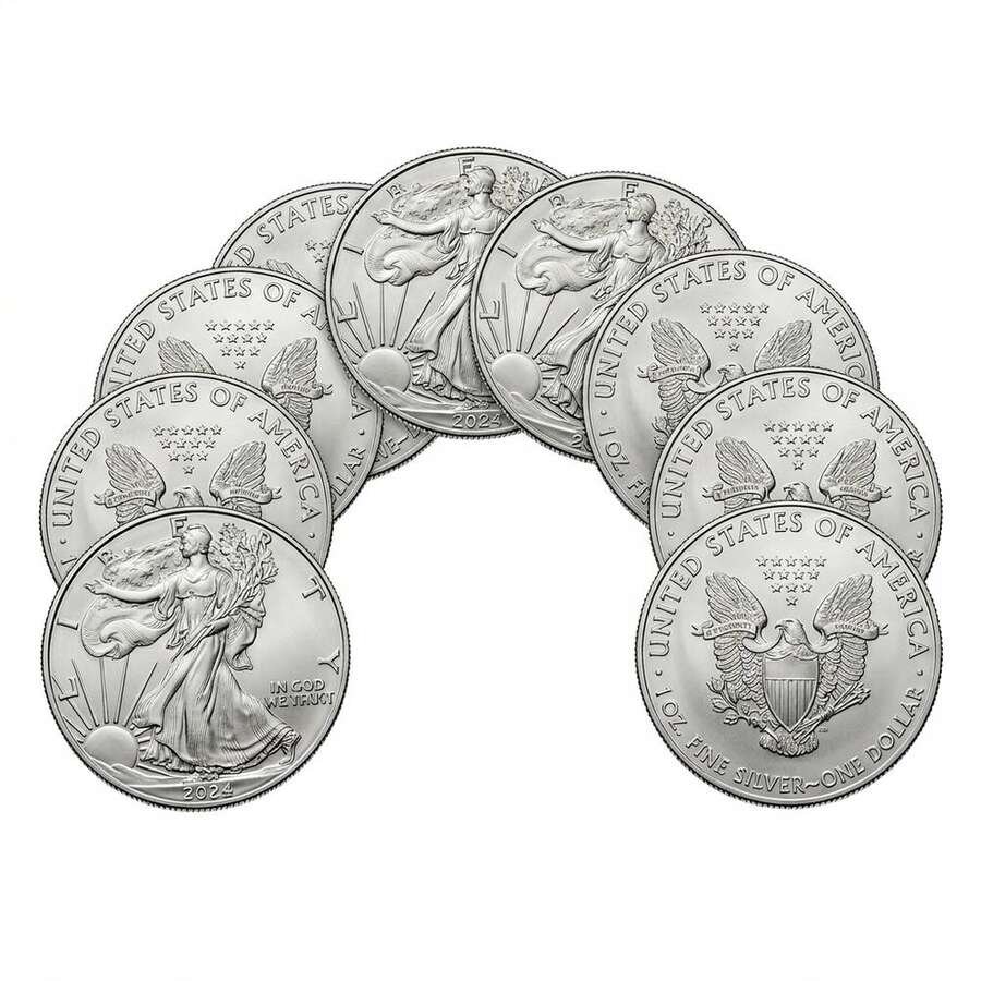 A Set of American Silver Eagle Coins (10 oz)