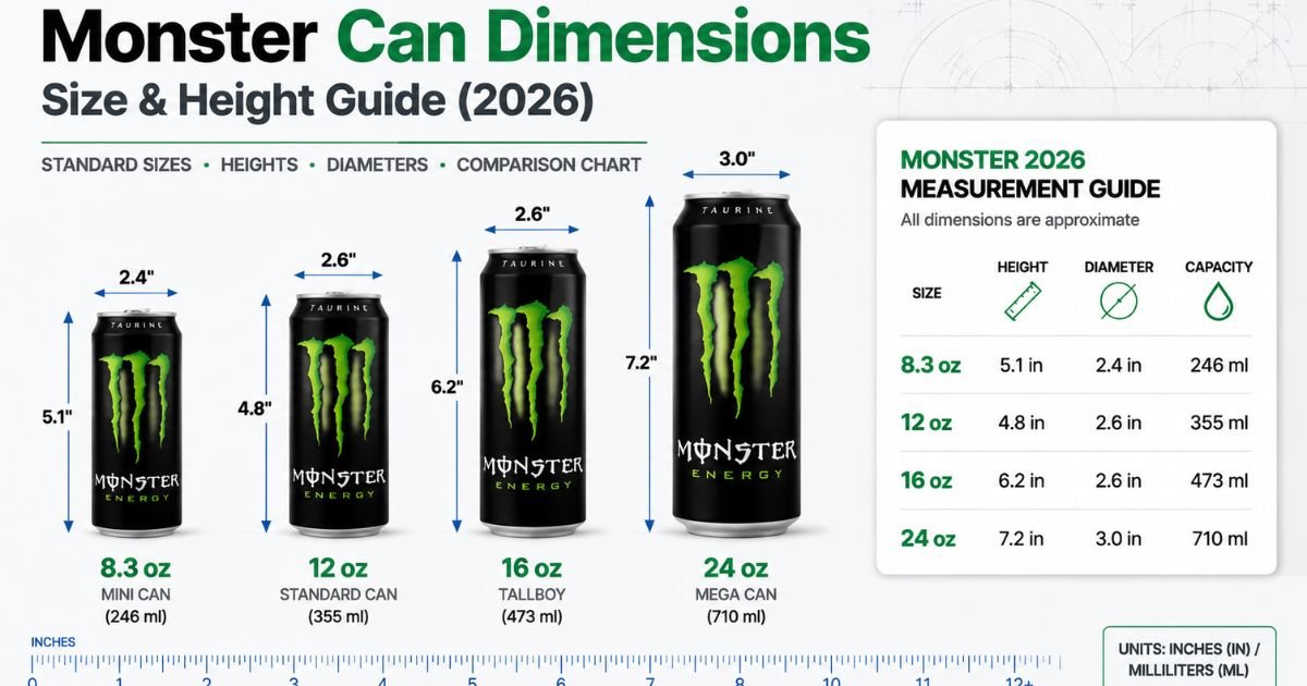 Dimensions of Monster Can: Sizes & Variants (Complete USA Guide)