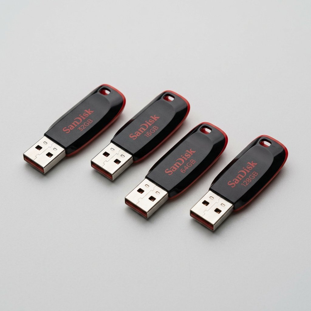 Four SanDisk USB Flash Drives (2 oz)
