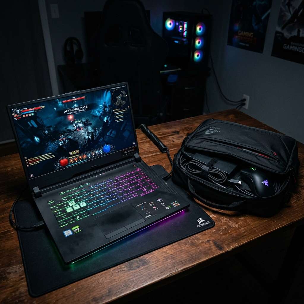 Gaming Laptop with Accessories Bag (10 lb)