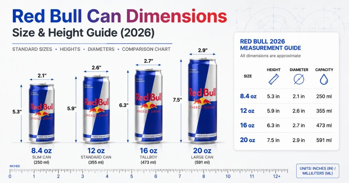 Red Bull Can Dimensions: Size & Height (2026) Magazineaura
