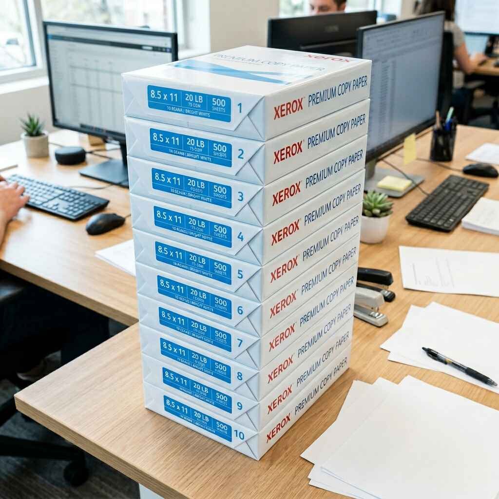 Stack of 10 Reams of Copy Paper (10 lb)