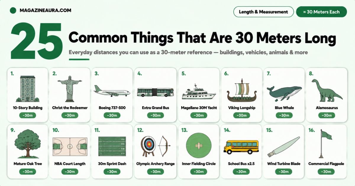 How Long is 30 Meters? 25 Most Common Distances And Things That Are 30 Meters Long -2026