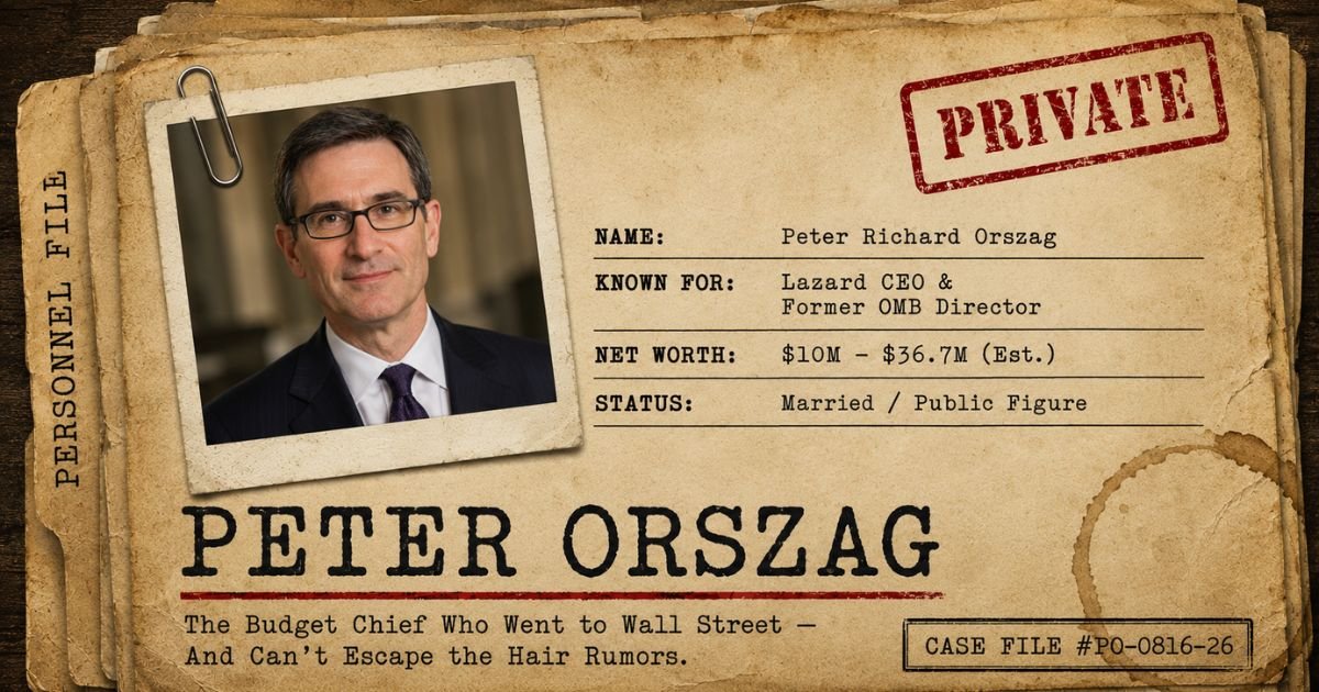 Is Peter Orszag Bald or Wearing a Wig in 2026? Know About His Wiki, Son, Hair, Net Worth, Wife and Salary